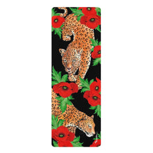 Load image into Gallery viewer, Anuschka Rubber Yoga Mat, Enigmatic Leopard printing in Black color. Featuring anti-slip rubber bottom for extra stability, this yoga mat helps you better balance during any pose and absorbs impact, delivering a higher comfort factor for all your exercise.
