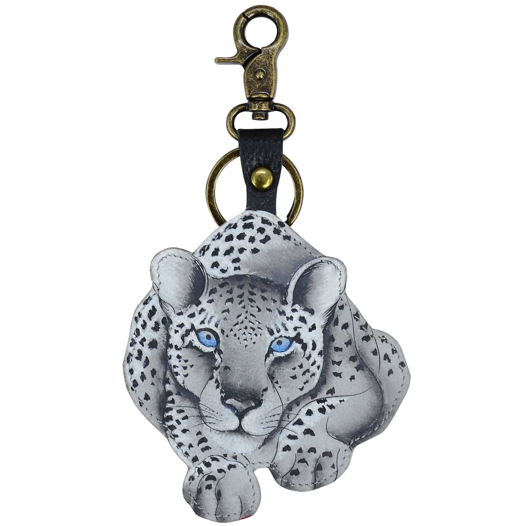 Cleopatra's Leopard-Painted Leather Bag Charm-K0023- Keycharms
