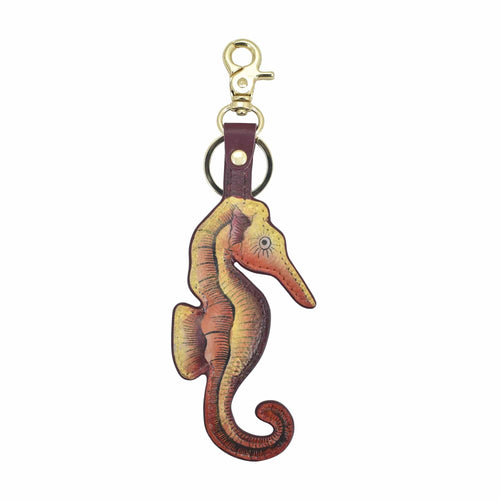 Mystical Reef-Painted Leather Bag Charm-K0027- Keycharms