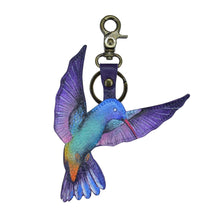 Load image into Gallery viewer, Rainbow Birds-Painted Leather Bag Charm-K0031- Keycharms

