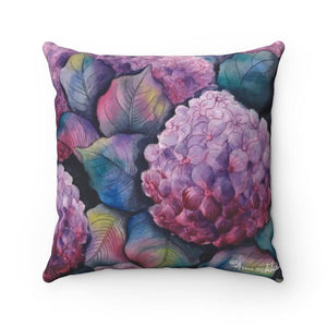 Hypnotic Hydrangeas Polyester Square Pillow