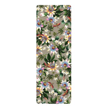 Load image into Gallery viewer, Anuschka Rubber Yoga Mat, Floral Passion printing in Grey color. Featuring anti-slip rubber bottom for extra stability, this yoga mat helps you better balance during any pose and absorbs impact, delivering a higher comfort factor for all your exercise.
