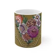 Load image into Gallery viewer, Anuschka Coffee Mug, Angel Wings printing in Gold color. Featuring can be safely placed in a microwave for food or liquid heating and suitable for dishwasher use.
