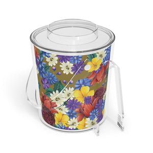 Dreamy Floral Ice Bucket with Tongs