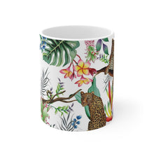 Load image into Gallery viewer, Anuschka Coffee Mug, Jungle Queen printing in Black color. Featuring can be safely placed in a microwave for food or liquid heating and suitable for dishwasher use.

