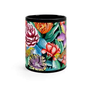 Anuschka Coffee Mug, Vintage Bouquet printing in Black color. Featuring can be safely placed in a microwave for food or liquid heating and suitable for dishwasher use.
