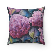 Load image into Gallery viewer, Anuschka Polyester Square Pillow, Hypnotic Hydrangeas printing in Multi color. Featuring Suitable for machine wash.
