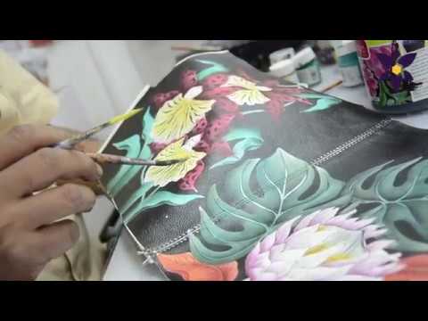 Buy Island Escape Black Leather Hand Painted Smartphone Crossbody